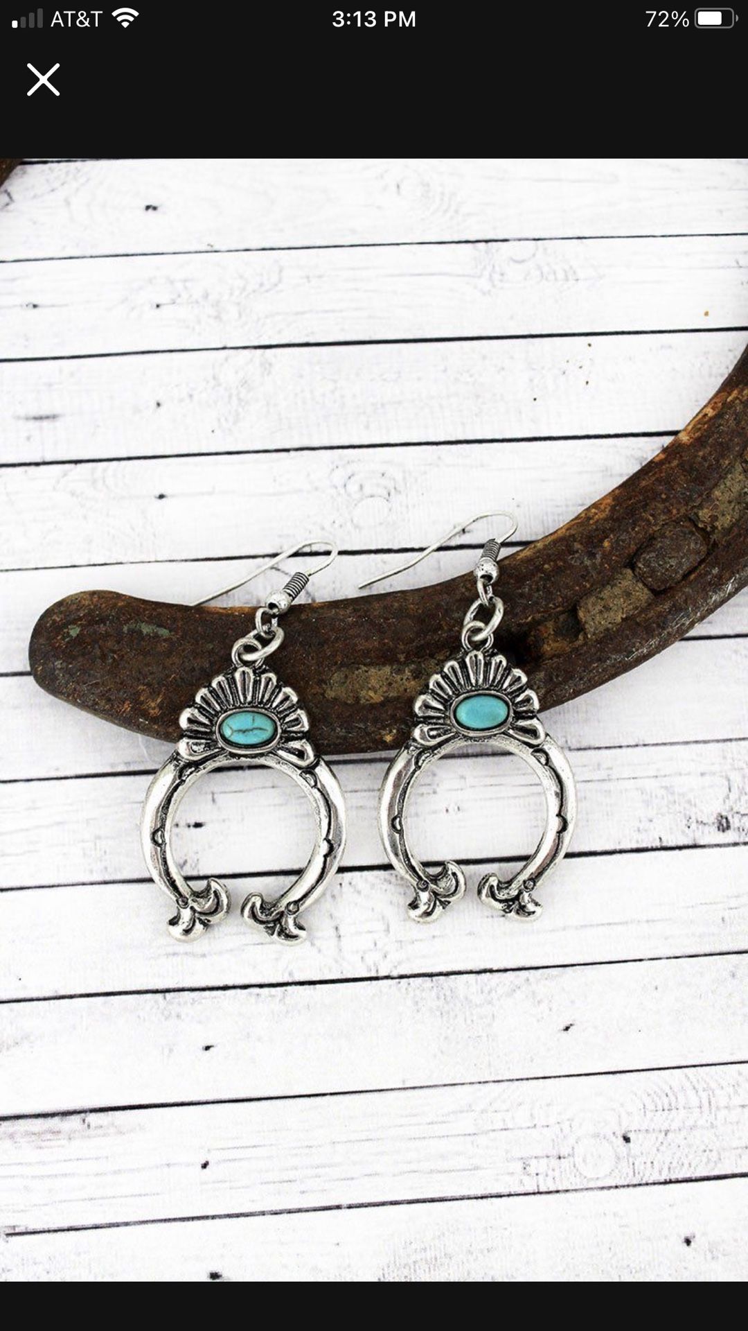 *NEW *SALE** Western Created Turquoise Bead Floral Naja Earrings *See My Other 300 Items*
