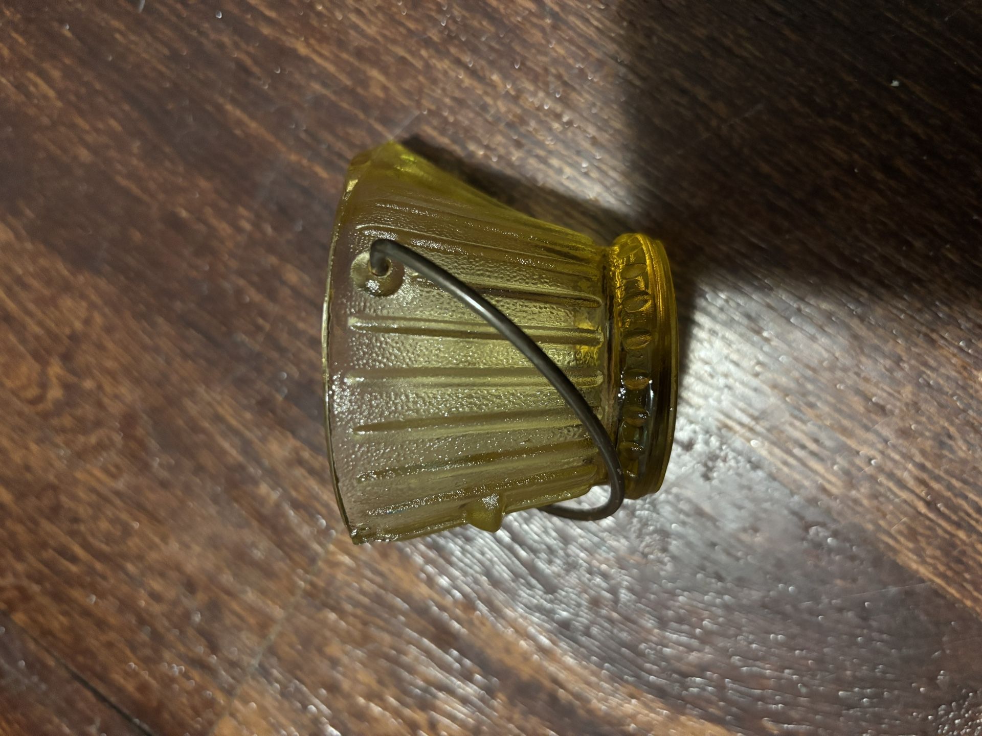 Set of 2 Miniature Glass Bucket Votive Holders – Vintage Style