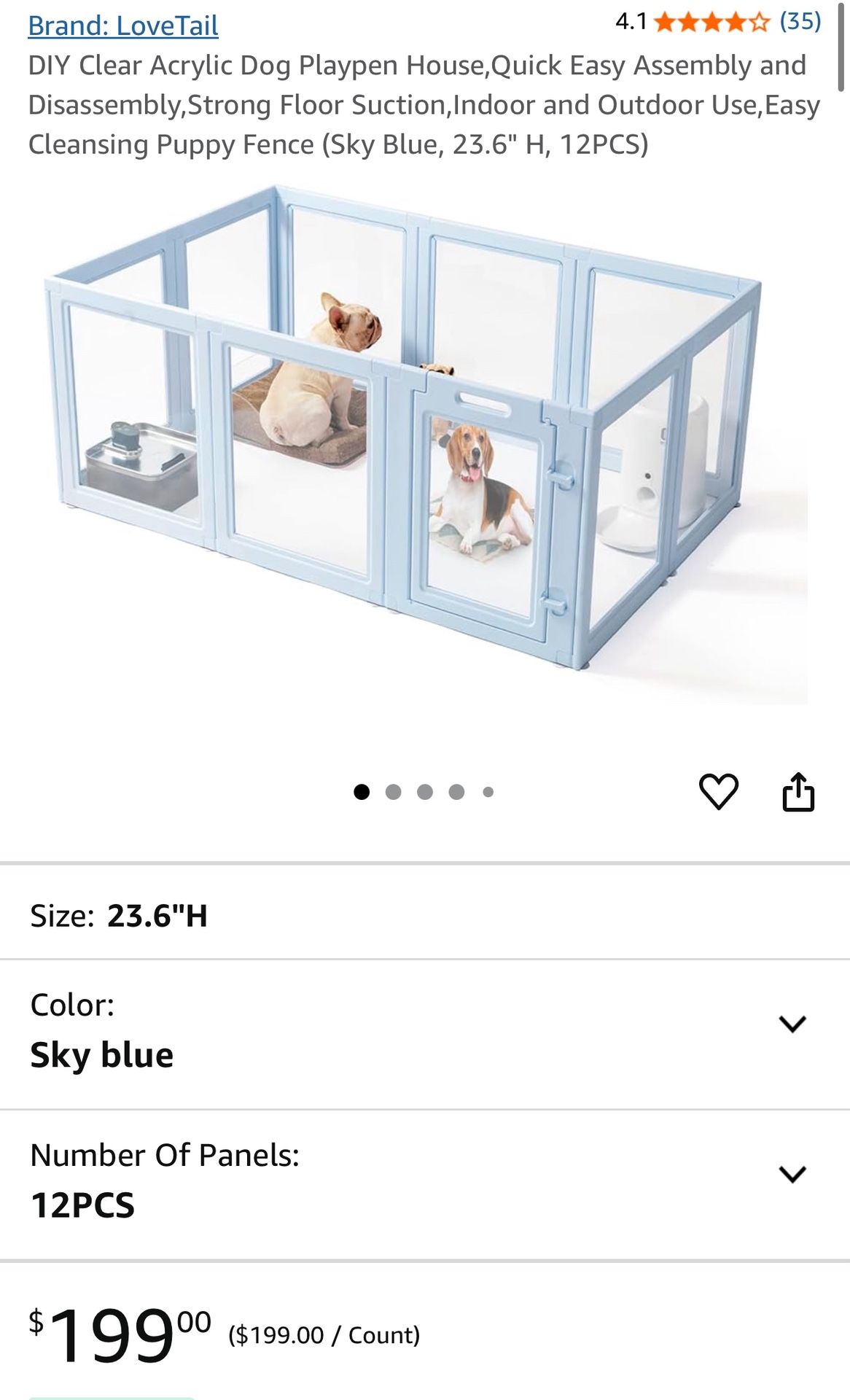 DIY Clear Acrylic Dog Playpen House,Quick Easy Assembly and Disassembly,Strong