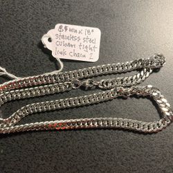 Valentine Day- Unisex 8mm X 18” Cuban Stainless Steel Chain