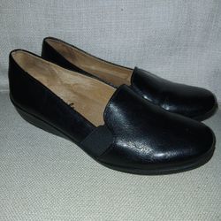 Leather Black Flats -Love Shoes