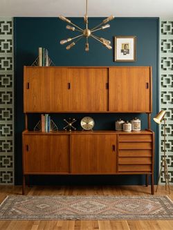 Mid Century Atomic style Danish teak hutch