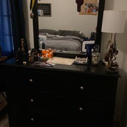 Almost new Black Dresser With Mirror