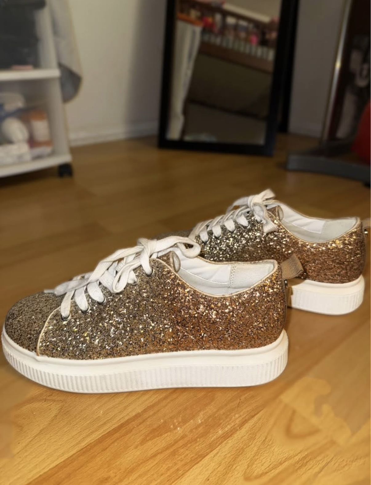 Gold Glitter Sneakers size 8.5