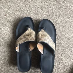 Coach Flip Flop Sandals With Wedge Heel Size 9.5B
