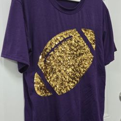 Queen of Sparkles Purple Sequin Football T-Shirt (EUC)