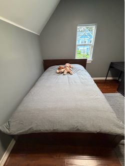 Full size bed frame with storage