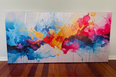 Colorful Abstract Canvas Wall Art 29x58 inches