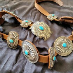 BEAUTIFUL KINGMAN TURQUOISE CONCHO BELT 