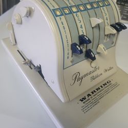 Vintage Paymaster 8000 Ribbon Check Writer Machine Paymaster Brand With Key