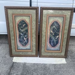 Pair of 45x26” Heavy IMPRESSIVE Framed Wall Art “Med Paradise I & II” - Compare @ $175