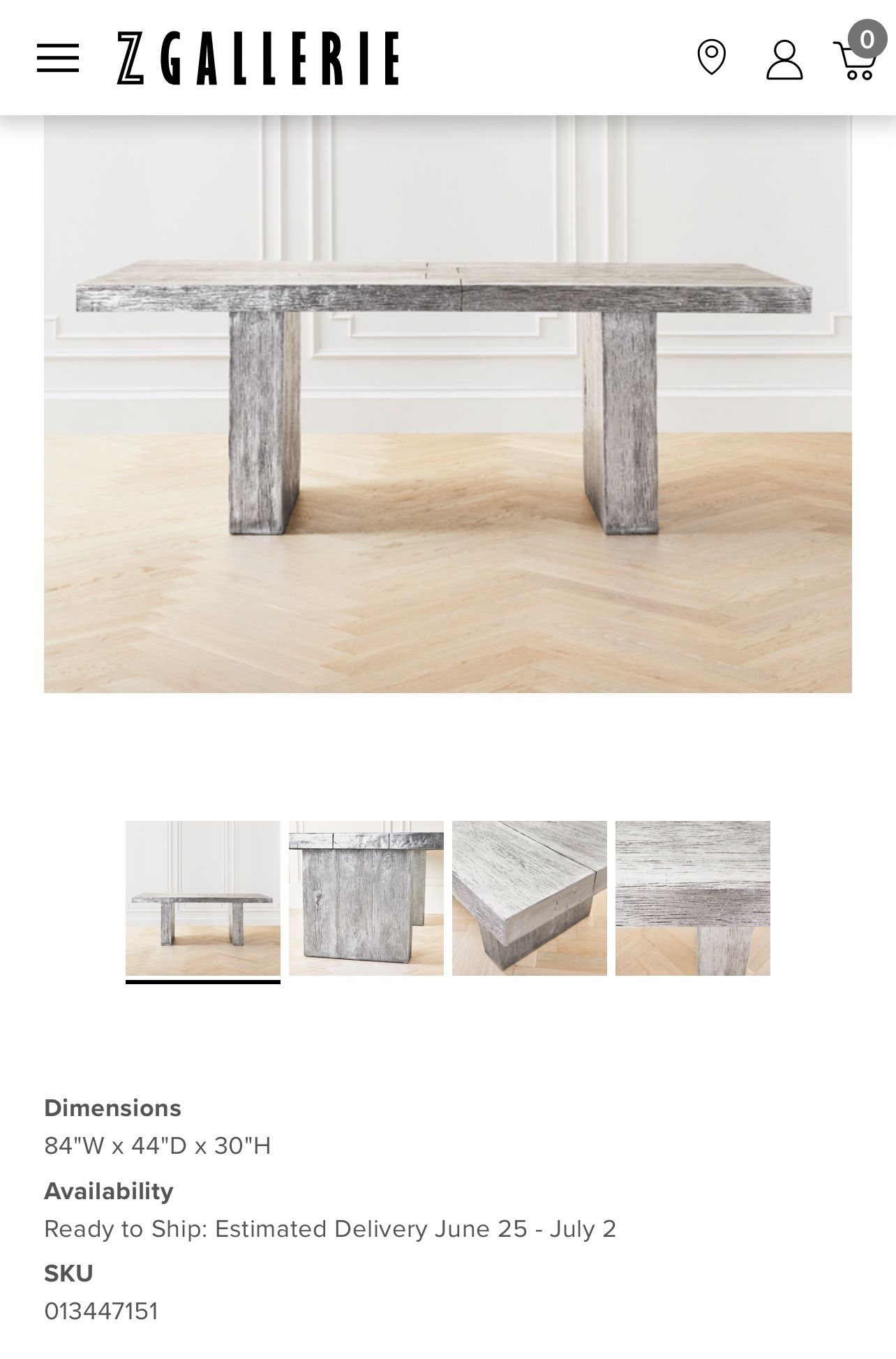 Z Gallerie Dining table