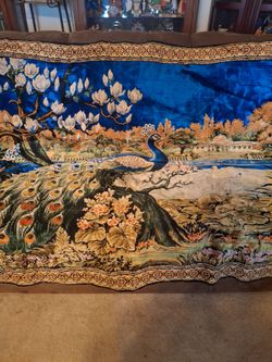 I Had This Beautiful Tapestry For put AwY For Over 50yrs Perfect Condition Wall Hanging No Frame About 72x42