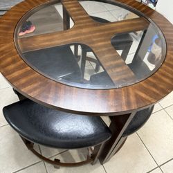 High Top Bar Stool Table Round 4 Stools
