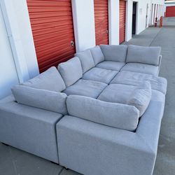 Thomasville Gray Sectional Cloud Couch 
