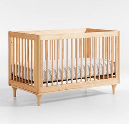 Babyletto Lolly 3-in-1 Convertible Crib (Natural Wood / White).