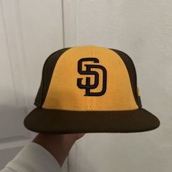 Padres Hat Brown And Yellow Size 7 1/4 New🔥🔥🔥