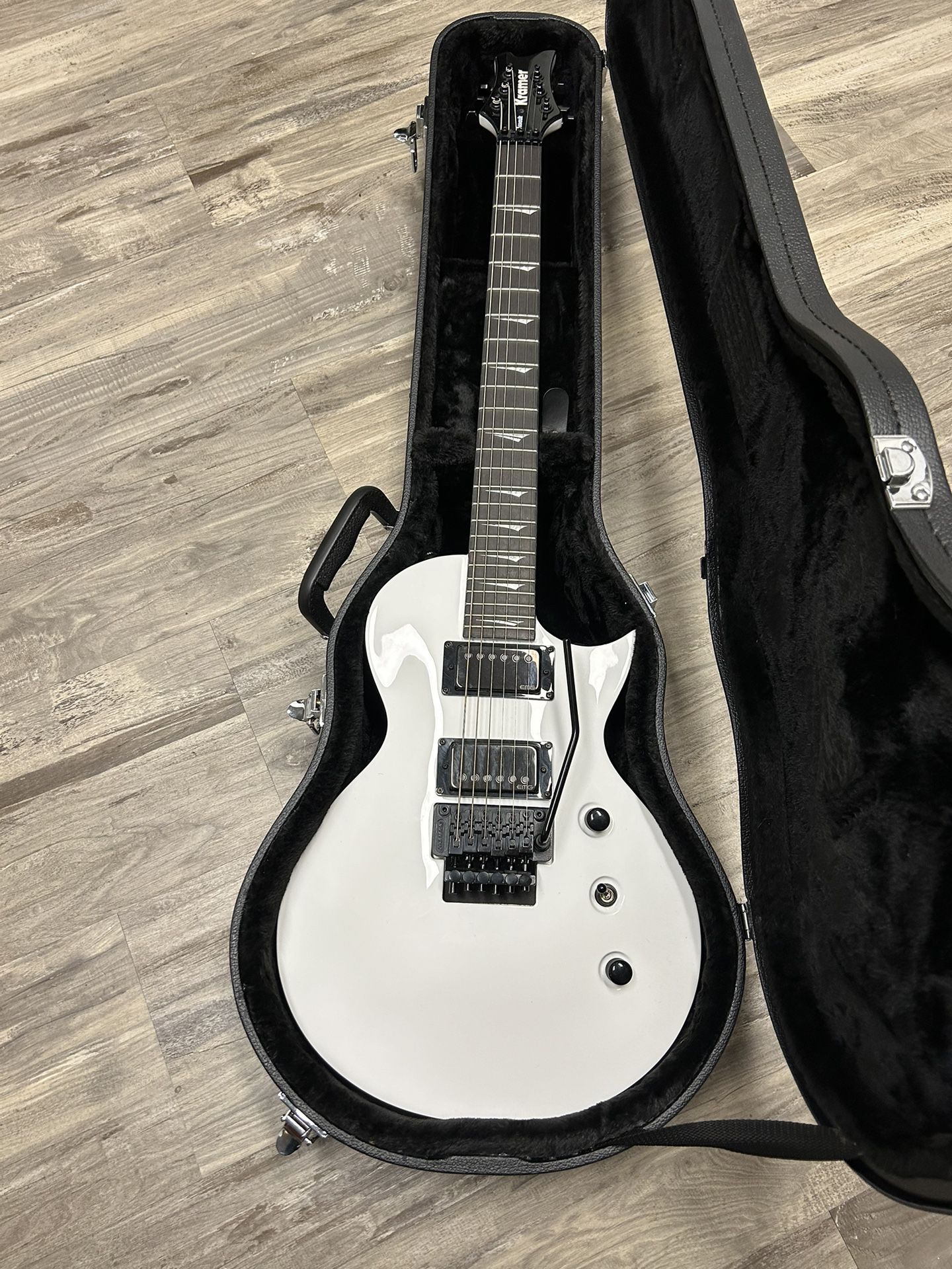 Used Kramer Assault 220 Solid Body Electric Guitar With JH EMG Activate Pickups And Licensed Floyd Rose Tremolo System 