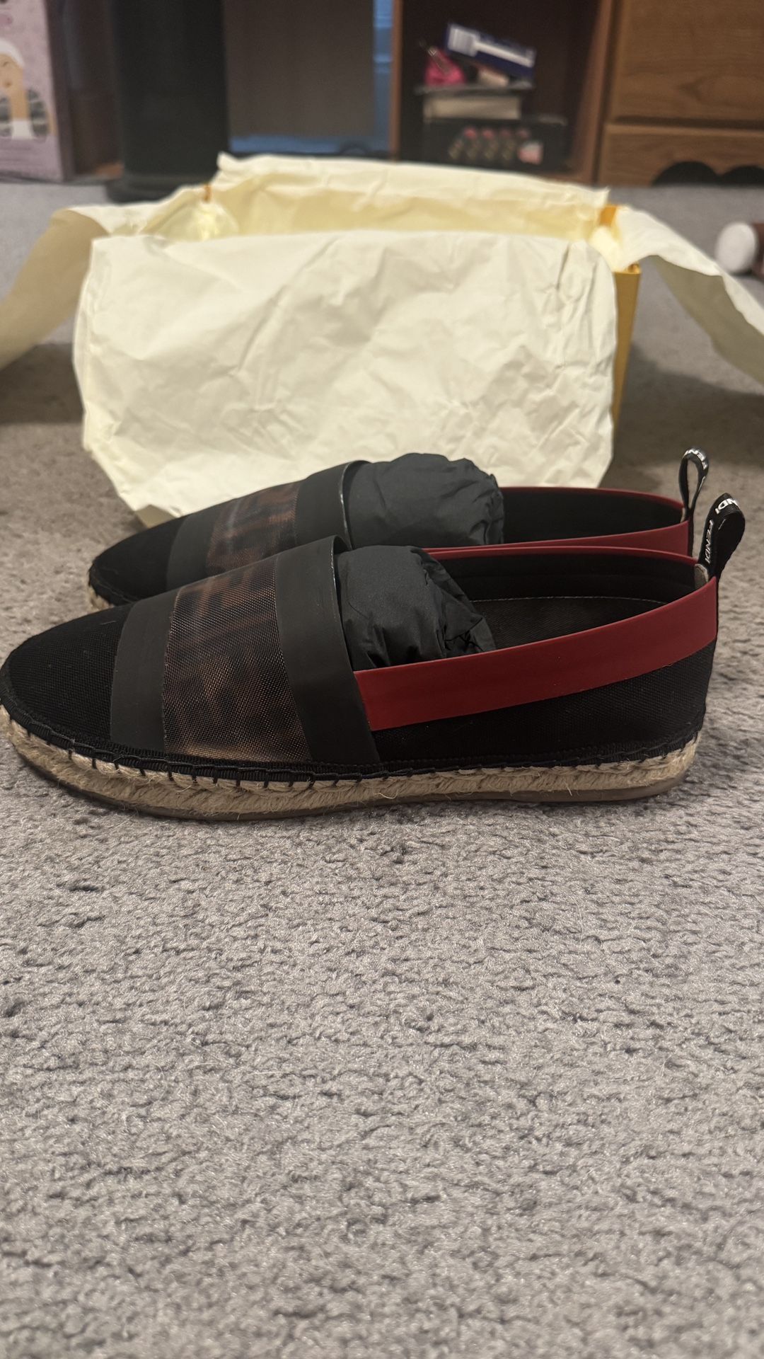 Fendi Multicolor Mesh and Canvas, Espadrille Flats $325