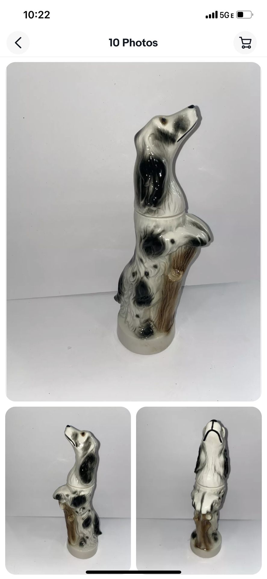 Vintage 1958 Jim Beam SPANIEL SETTER HUNTING DOG Whiskey Decanter Bottle (Empty)