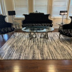 Black Living Room Set Tufted 