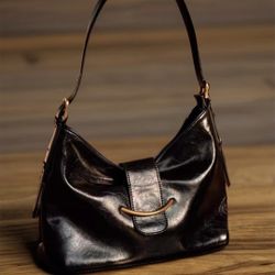 Black Vintage Leather Shoulder Bag