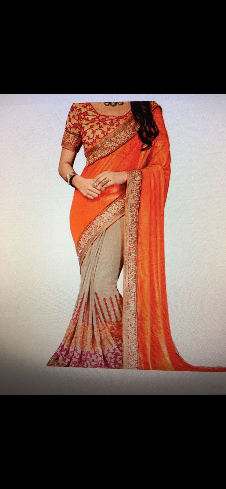 Designer Indian sari with stitched Blouse - like new item