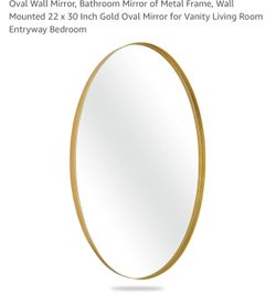 Oval Wall Mirror Gold 22x30