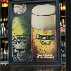 8x10 Framed Original  vintage advertisement for Heineken Poster 