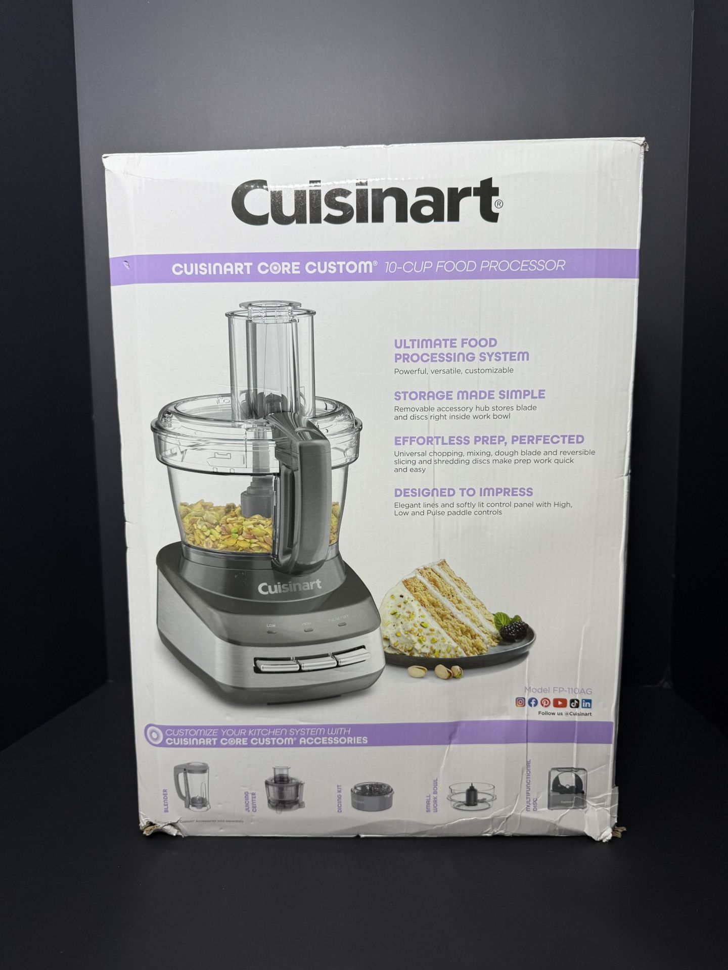 (New 😃) Cuisinart Core Custom 10-Cup Food Processor - Anchor Gray - FP-110AG