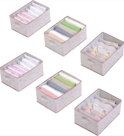 Brand New Set of 6 Rose Gold Floral Design Wardrobe Clothes Organizers (still sealed in box !)