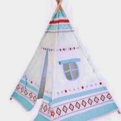 Tipi, tent, cotton material, Indian style wood Measurements: 88x14x18cm