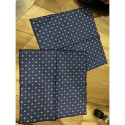 Longaberger Basket Napkins Classic Blue fabric squares Set of 2