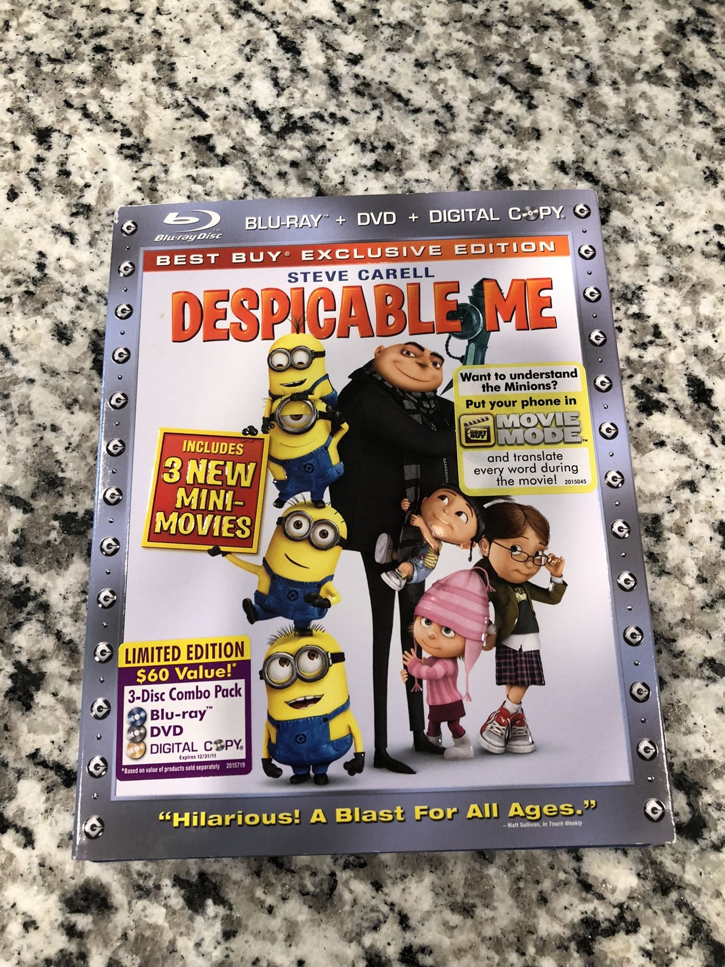 Despicable Me Bluray/Dvd