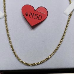 Gold Rope 14k 16g 25in