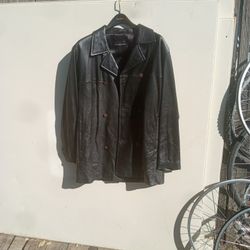 Jhane Barnes Black Leather Jacket 