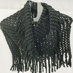 Black Fringe Scarf