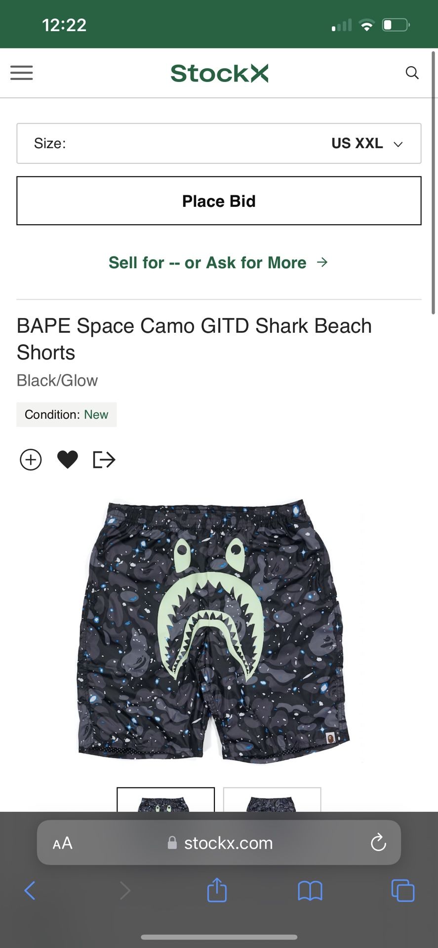 BAPE Space Camo Glow In The Dark Shark Beach Shorts for Sale in