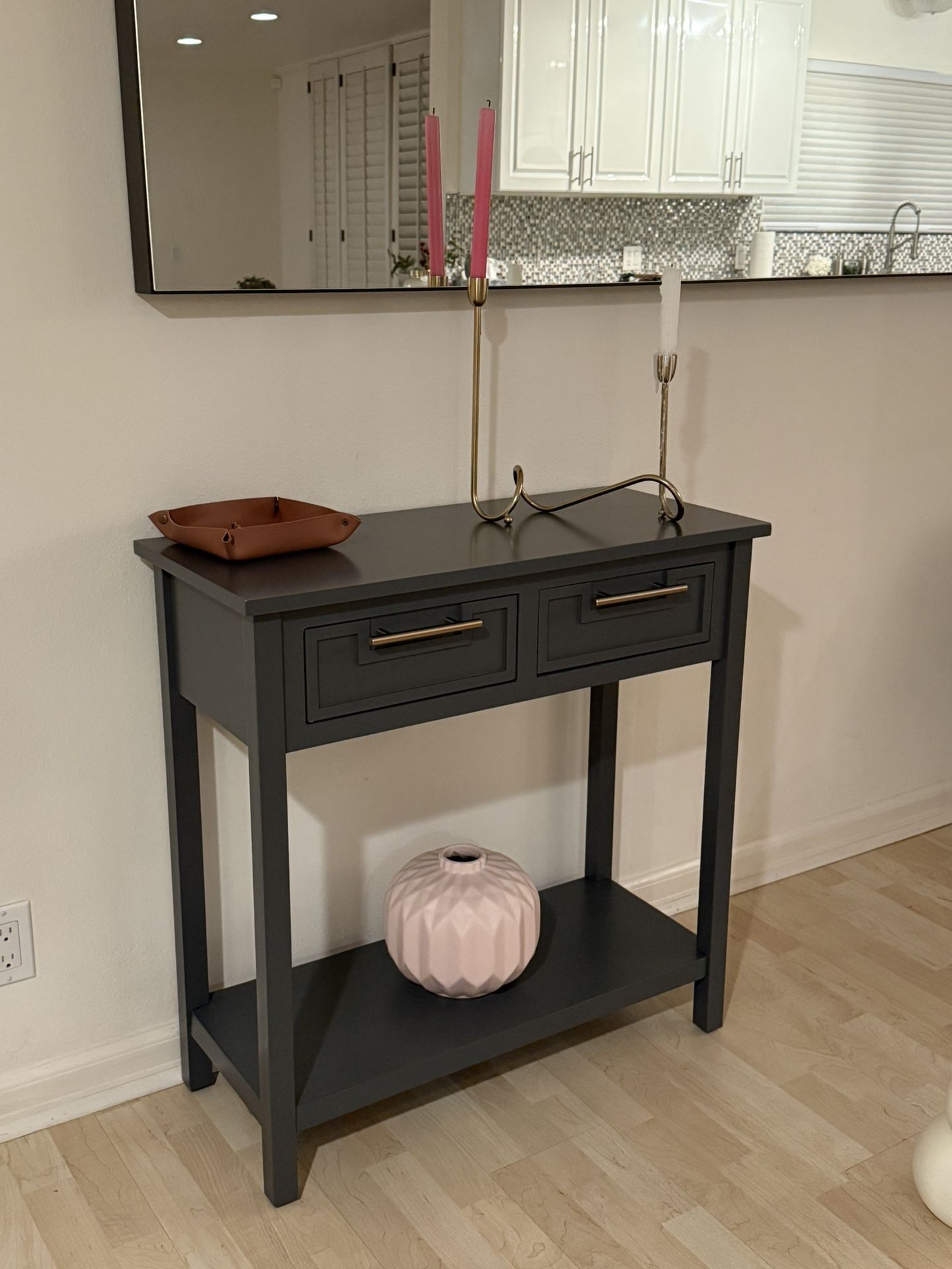 Entryway Table Dark Blue Minimalist 
