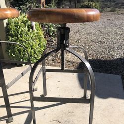 4 Rustic Farmhouse Stools 