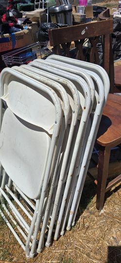 White folding chairs