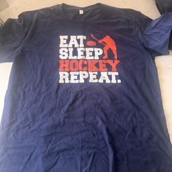 Eat Sleep Hockey Repeat” T-Shirt – XL