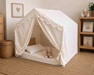 Kids Playhouse Tent Bundle with Crib Mattress & IKEA Rug
