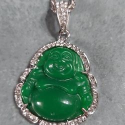 New Budda Has Rhinestones. Pendant 26in Has Stainless Steel Rope Chain