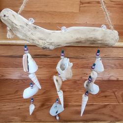 Beachwood, Shell, Bead Indoor Wind Chime/mobile 