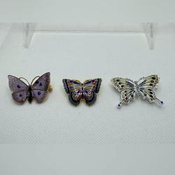 Bundle of 3 Butterfly Brooches