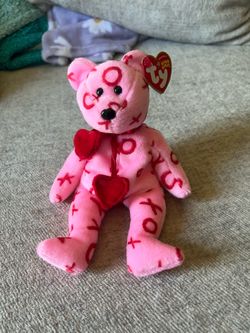 Ty Beanie Babies Hug-hug Pink Bear Plush, Retired Vintage 2005