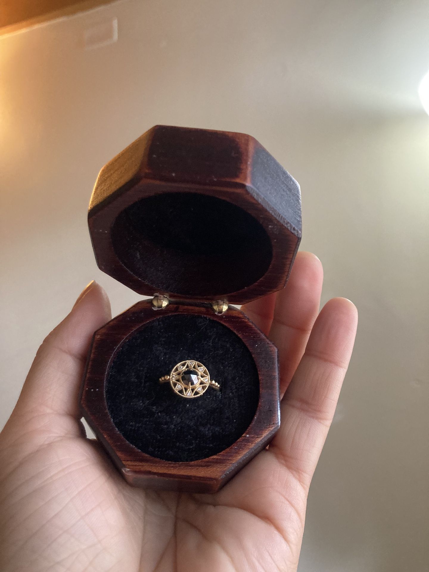 Black Diamond 14k Yellow Gold Fiat Lux SF Ring