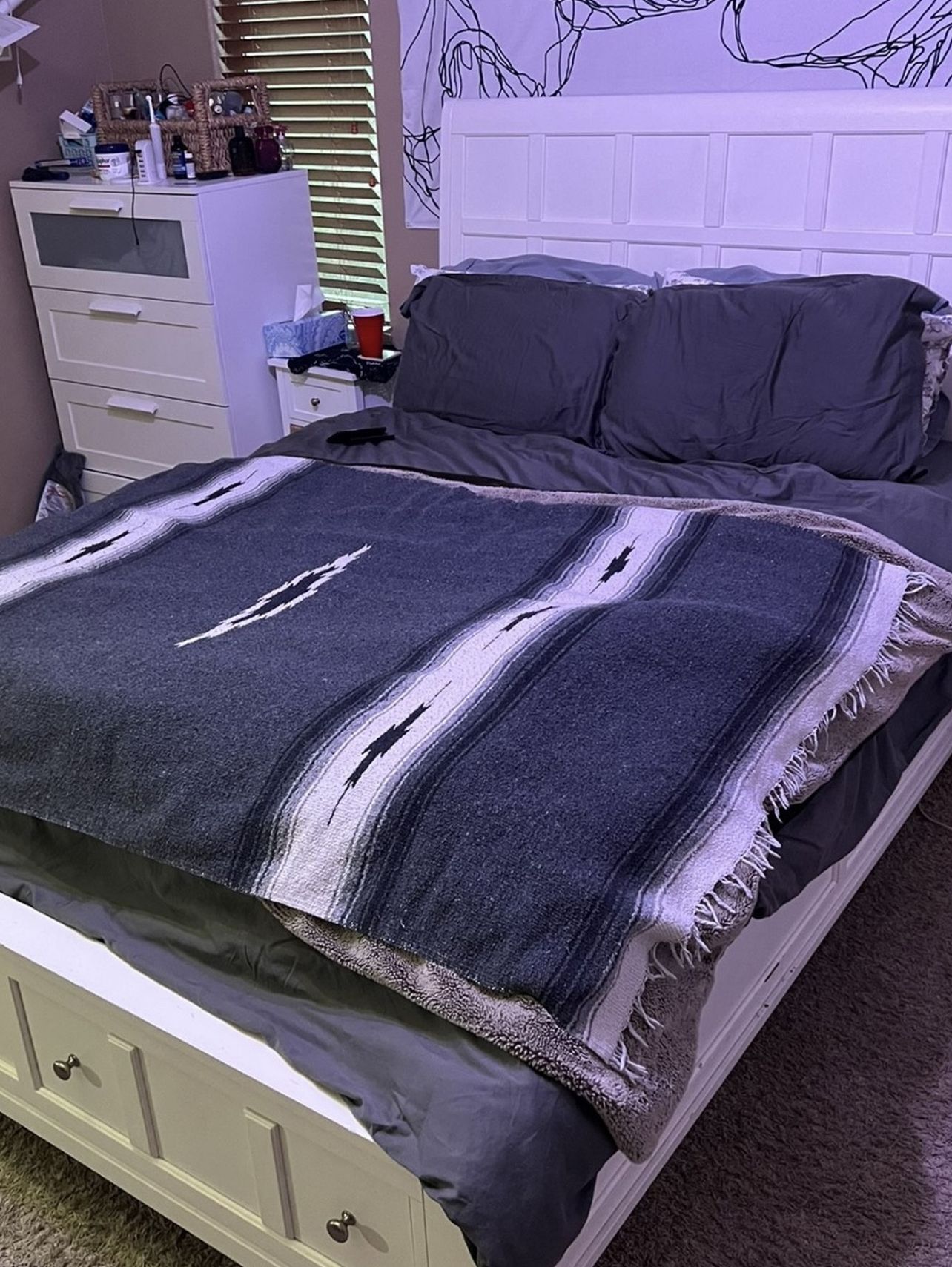 White Queen Size Headboard And BedFrame