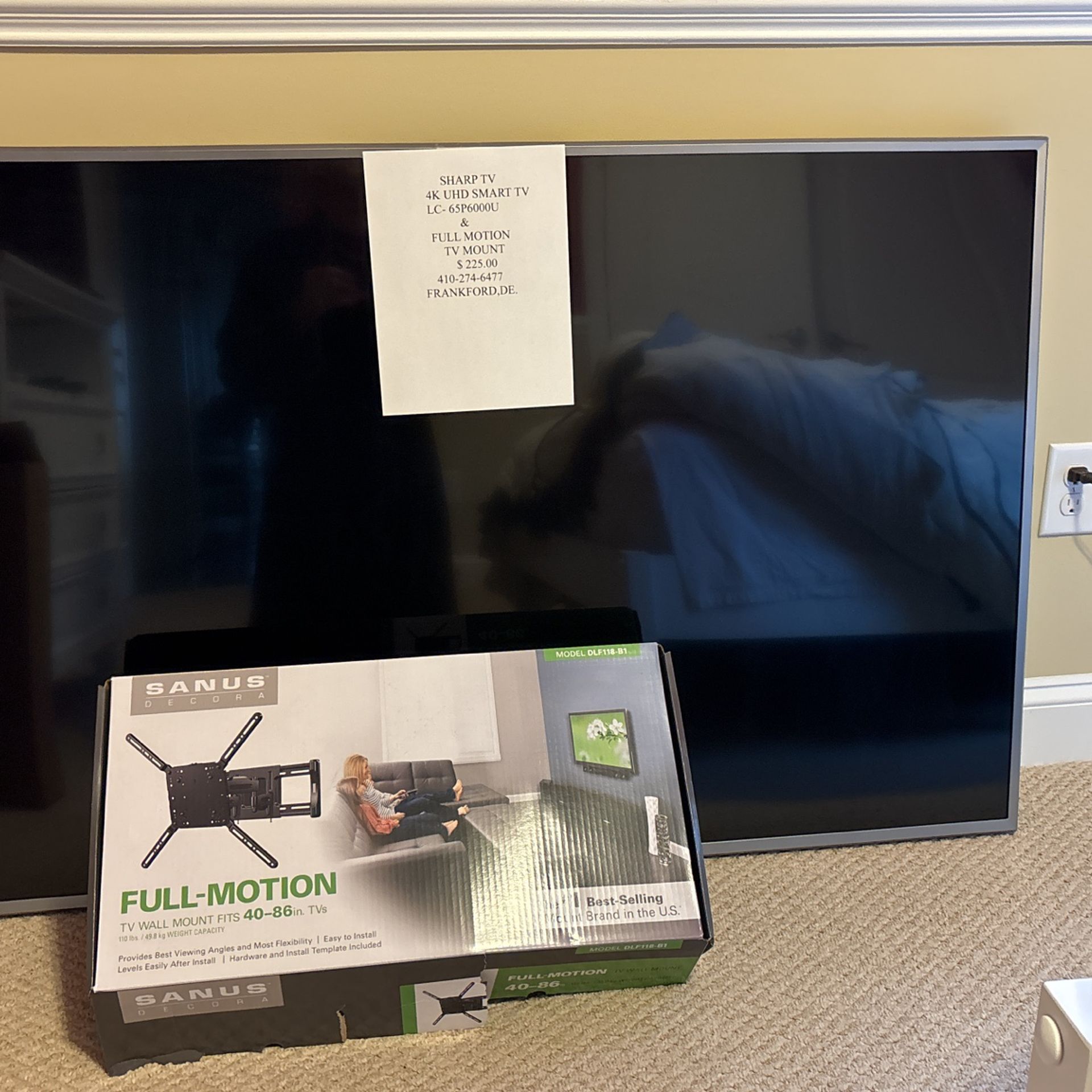 65 In. TV & TV Mount